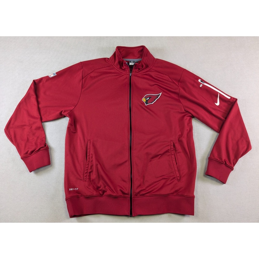 Arizona Cardinals Jacket Mens Medium Red Nike Dri-Fit Windbreaker Training NFL